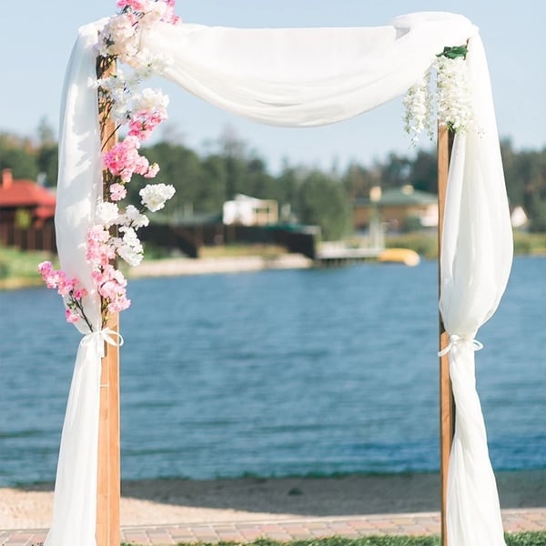 Ark Gardiner, Chiffon Materiale, Elegant Design,Hvid og Pink