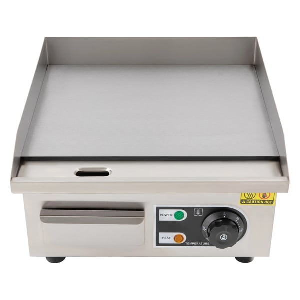 Bordplade Griddle, 2000W Effekt, Justerbar Temperaturkontrol,EU, Sølv