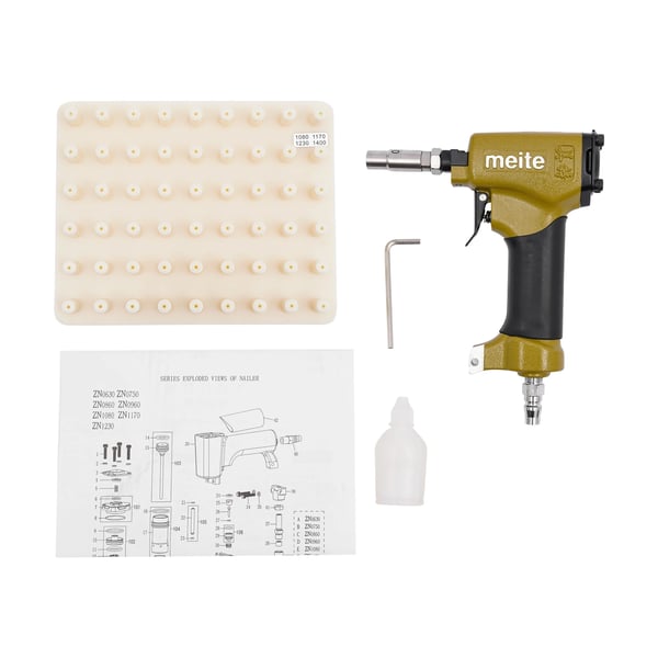 Pneumatisk Nailer, Aluminiumlegering, 54 Nagelkapacitet, 11,7 mm Nagelhætte Diameter,Appelsin