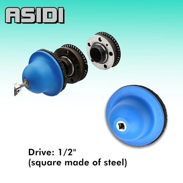 Hjulnavsbørste, 150 mm Diameter, Maksimum 1500 RPM, Anbefalet 500 RPM, Holdbart Kompositmateriale, Renser på mindre end 30 sekunder