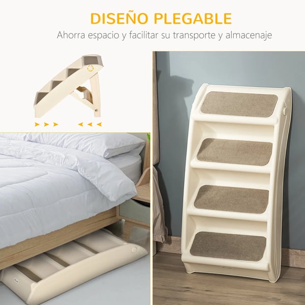Kæledyrstrin, Holdbart skridsikkert design, Nem adgang for kæledyr,Beige, 67X38X49.5 cm