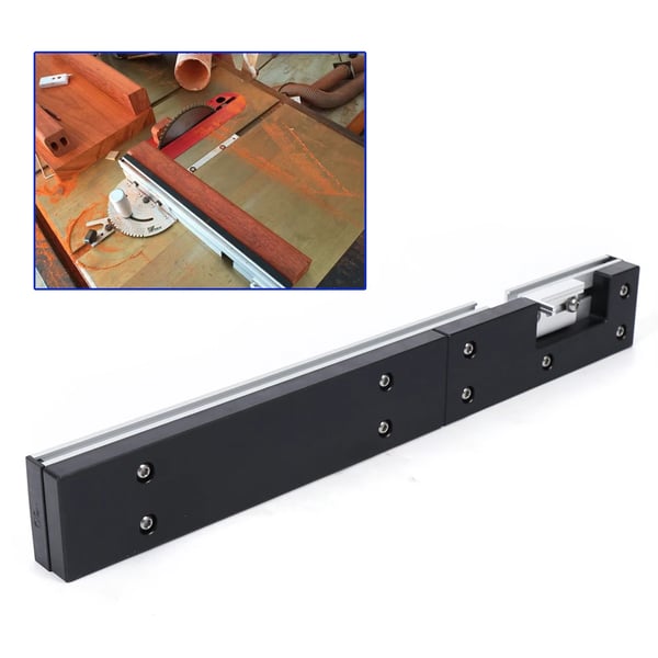 Mortise og Tenon Værktøj, Aluminiumlegering, 45*6*3cm, Kompatibel med bordsave, Sorte og Sølv muligheder, Samling kræves