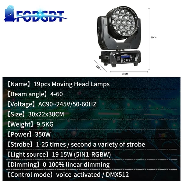 LED Scene Lys, RGBW Farveblanding, DMX Kontrolmulighed,EU stik, 1stk lys