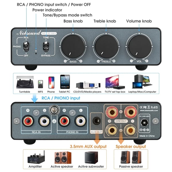 HiFi Audio Forstærker, 2-Kanal, 300W Udgivelse