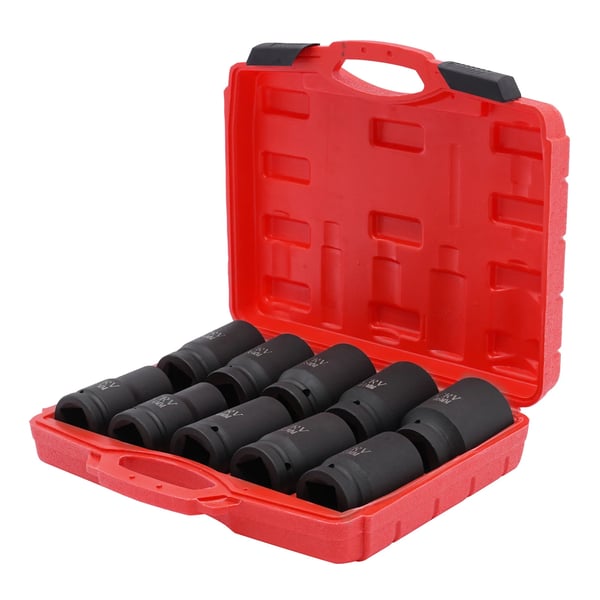 Kuusiokoloavainsarja, 10-osainen, kestävä teräsrakenne, musta
