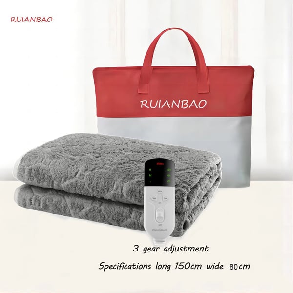 Eltrådsdyne, Dobbeltlags Fleece, Timerfunktion,grizzly, 150x80cm
