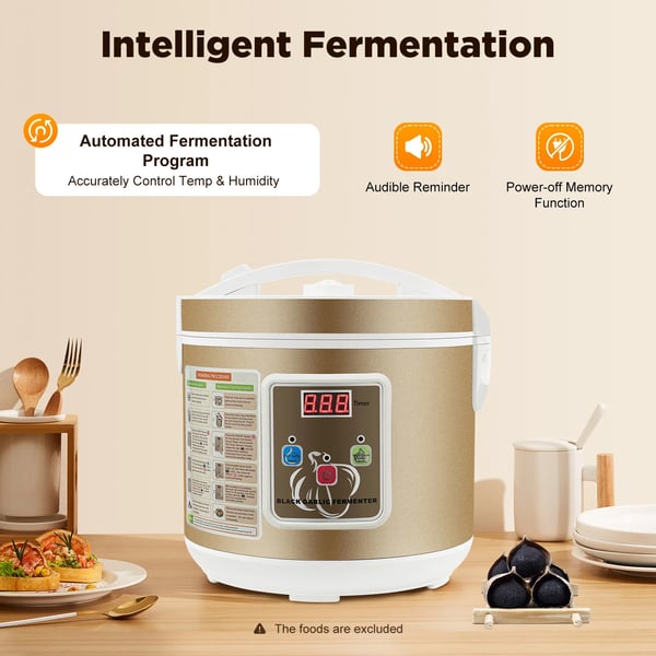 Hvidløg Fermentator, Automatisk Temperaturkontrol, Stor Kapacitet,Guld