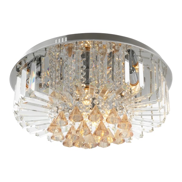 Loftlampe, Moderne Luksus Krystalglas, Rund LED Indbygningslampe, 50 cm Diameter,Klar