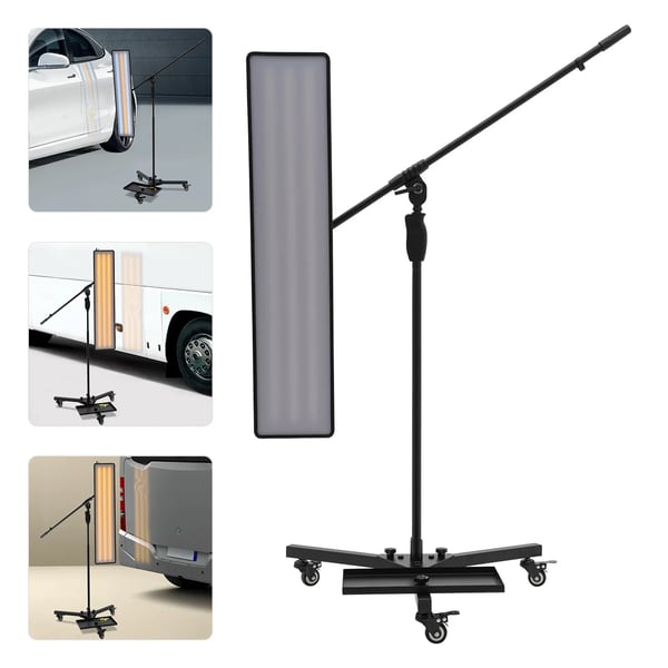 LED Bil Dækskade Reparation Lys Værktøj, Størrelse 19.5x92cm, Effekt 10W, Justerbar Højde 110-163.5cm, Lysstyrke Justerbar, LED Lyskilde