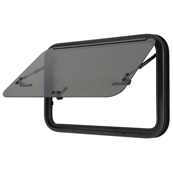 RV Skydedør, Aluminiumlegering, 700 x 450 mm, Kompatibel med RV Karosseritykkelse 30-40 mm, Maks Åbningsvinkel 85°, Skærm Ydre Størrelse 738 x 488 mm