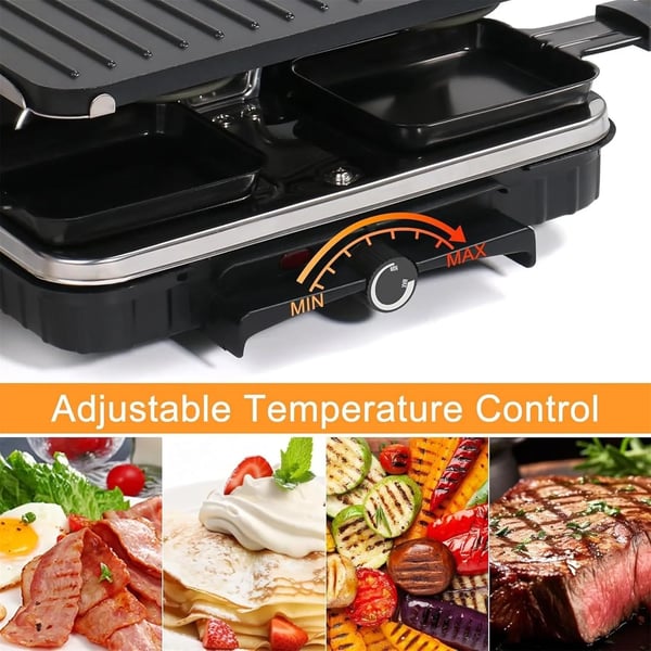 Indendørs Grill, 1300W, Non-Stick Belægning, 41,5*25,5 cm, Egnet til 6-8 Personer, Maksimal Temperatur 230°C