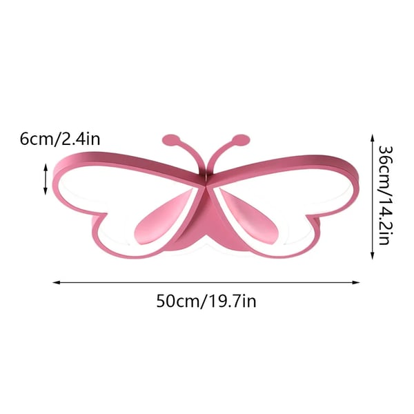 Loftlampe, Sommerfugledesign, Energi Effektiv LED,Pink