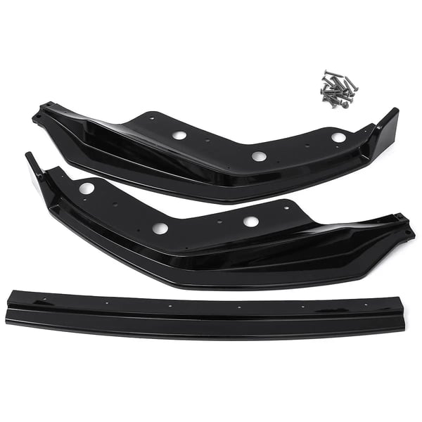 Front Bumper Lip Spoiler, Høj Kvalitet Materiale, Nem Installation,Glans Sort