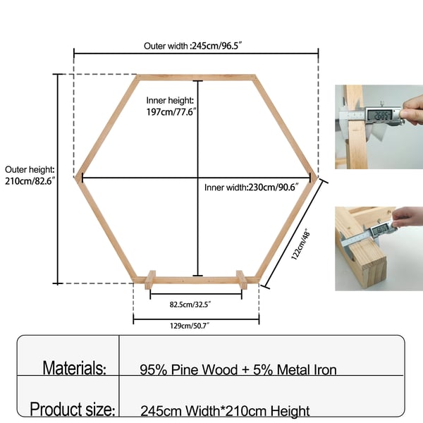 Baggrundsstativ, Rustik Design, Nem Samling,Naturligt Træ, L