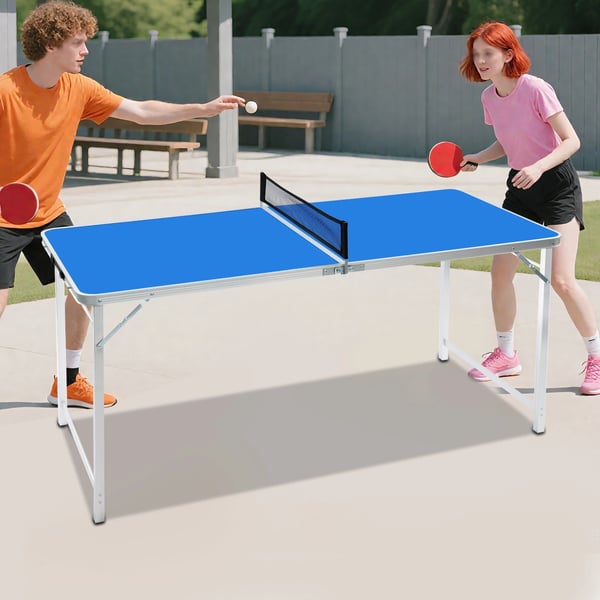 Ping Pong Bord, Bærbar, Sammenklappelig Design,Marineblå