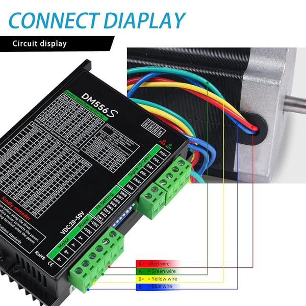 Stepper Motor, Holdende Moment 270 Oz-in, Dimensioner 57mm x 57mm x 76mm, Strøm 3A, Trinvinkel 1,8 grader, Fase 2