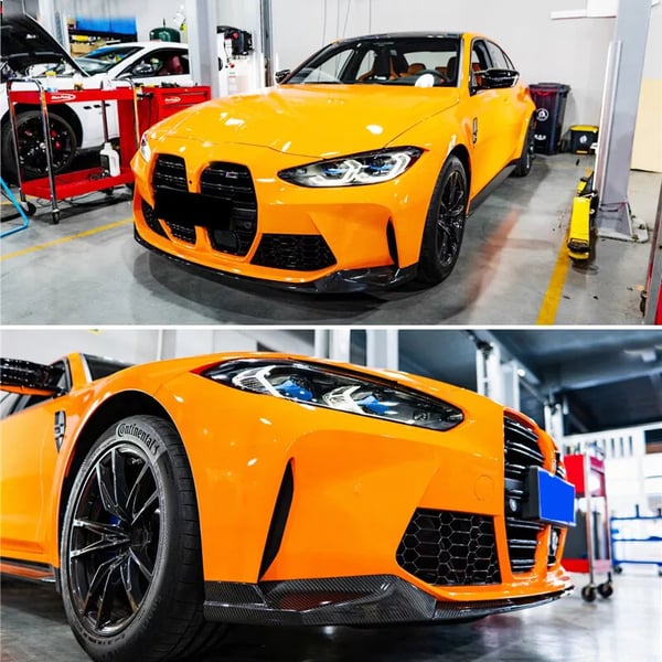 Front Bumper Lip Splitter, Passer til Performance Sports Sedan, M Performance Stil,kulstoflook