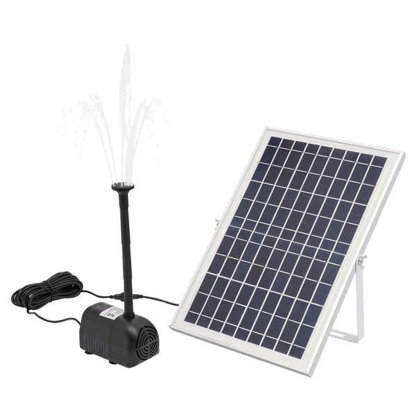 Aurinkovesipumppu suihkulähteelle, maksimivirtaama 1000 l/h, 200 cm vesikorkeus,17V