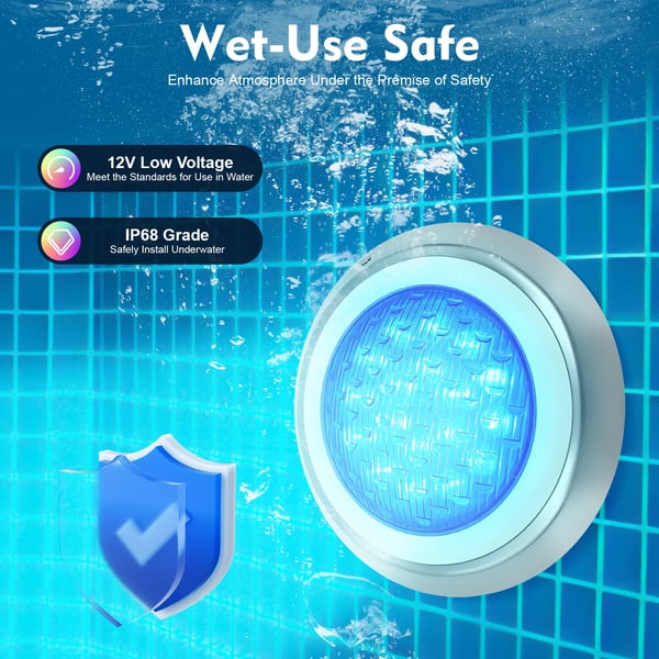 Underwater Pool Light, LED RGB, IP68 Vandtæt,HVID
