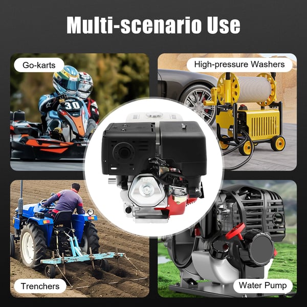 Benzinmotor, 9700W effekt, 420cc slagvolumen,Rød