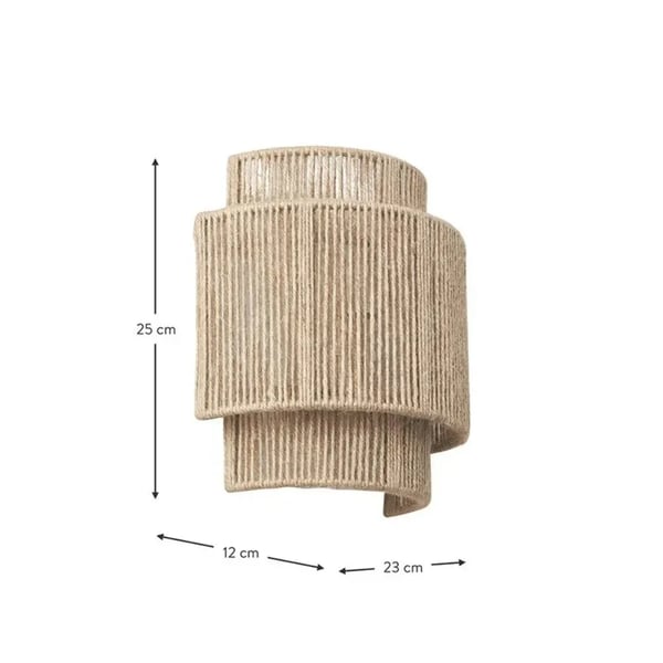 Væglampe, Håndvævet Design, Væghængt,Lys Grå, Ingen pære