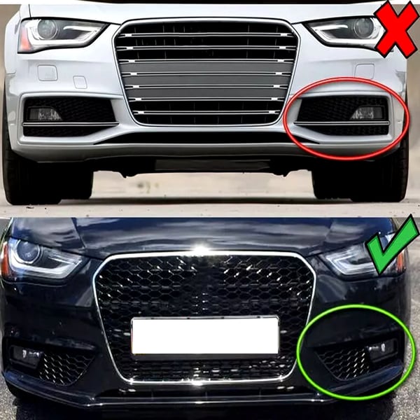 Sumuvalon ritilä, kestävä ABS-muovi, sopii Audi A4 B8.5 2013-2015,1 Pari