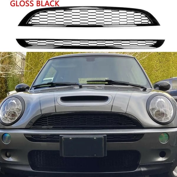 Bilgrill, Kompatibel med MINI COOPER, Honningkage Mesh Design,sort