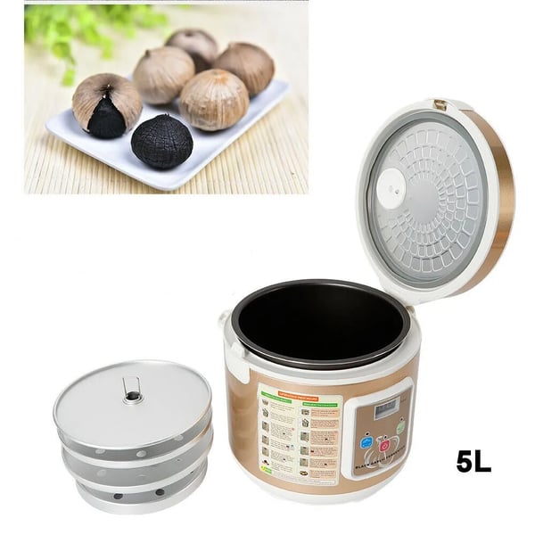 Sort Hvidløg Fermentator, 5L Kapacitet, 90W Effekt,Guld