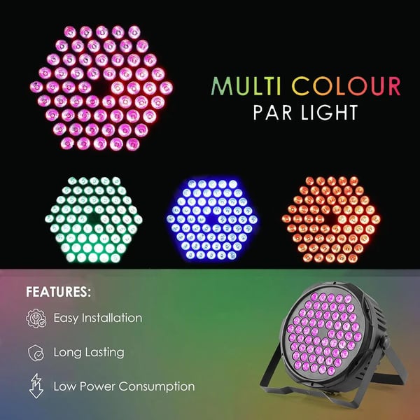 LED Scene Lygter, RGB Farveblanding, DMX512 Kontrol,60 LED 2STK, EU-stik