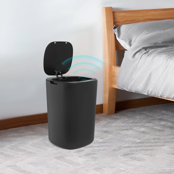 Smart Sensor Soptunna, Vattentät, Stort Kapacitet,svart