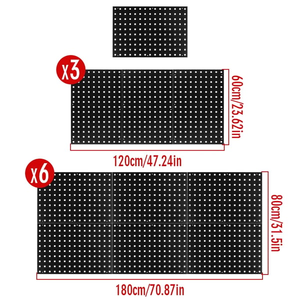 Værktøjsophængsbræt, ABS-plast, 60 x 40 cm,3 Boards Kit