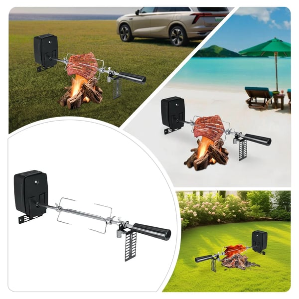 Rotisserie Spyd, Elektrisk Motor, Justerbart Design,sort