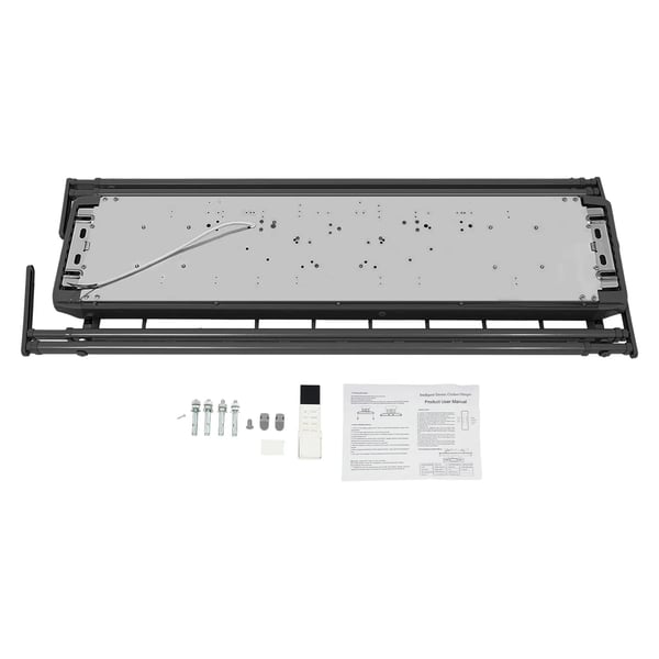 Elektrisk Tørrerack, Fjernbetjening, Pladsbesparende Design,sort