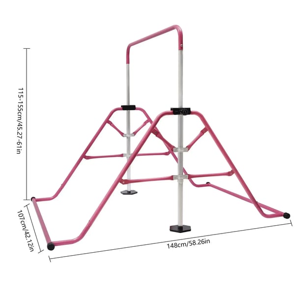 Gymnastikstang, Højdejusterbar, Bærbar Design,Pink