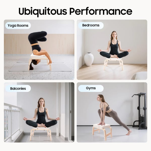 Yoga Hovedstandsbænk, Multifunktionelt Design, Robust Konstruktion,HVID