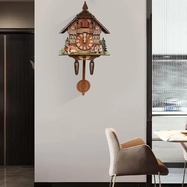 Kukur klokke, traditionelt design, automatisk svingende pendul,Multifarvet