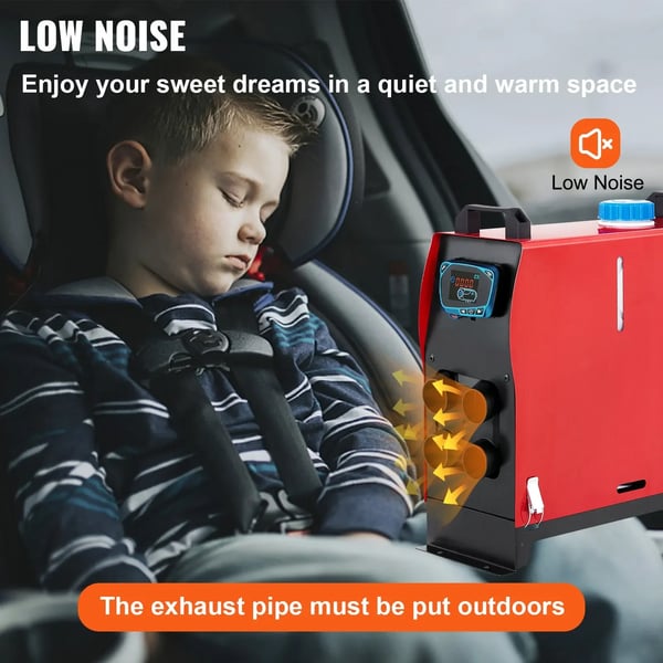 Diesel Luftvarmer, 5KW Effekt, 12V Spænding, 5L Tankkapacitet, -40°C til +50°C Temperaturinterval, Fjernbetjening Rækkevidde 30 m