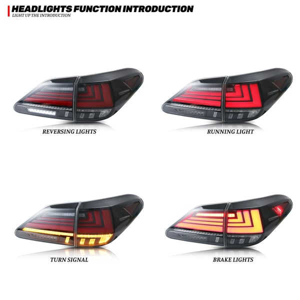 LED Baglygter, Kompatible med Lexus RX350/RX450h (2010-2015), 12V Spænding, 35W Effekt, 3400LM Lysstyrke, Dynamisk Signal Funktion