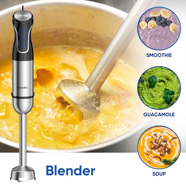 Håndblender, Variabel Hastighedskontrol, Rustfrit Stål Blade,EU stik, HB-3315, 5 i 1