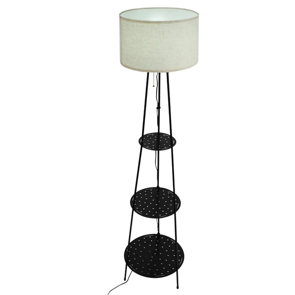 Lattiavalaisin, 3-värifunktio, säilytyshyllyt,beige, musta