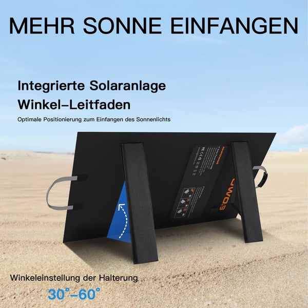 Solpanel, bærbar og foldbar, høj effektivitet,110W solpanel