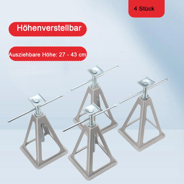Campingvogn Støtteben, Aluminiumlegering, Belastningsevne 900 kg, Justerbar Højde 27-43 cm, Total Belastningsevne 3600 kg, Dimensioner 16x16x22 cm