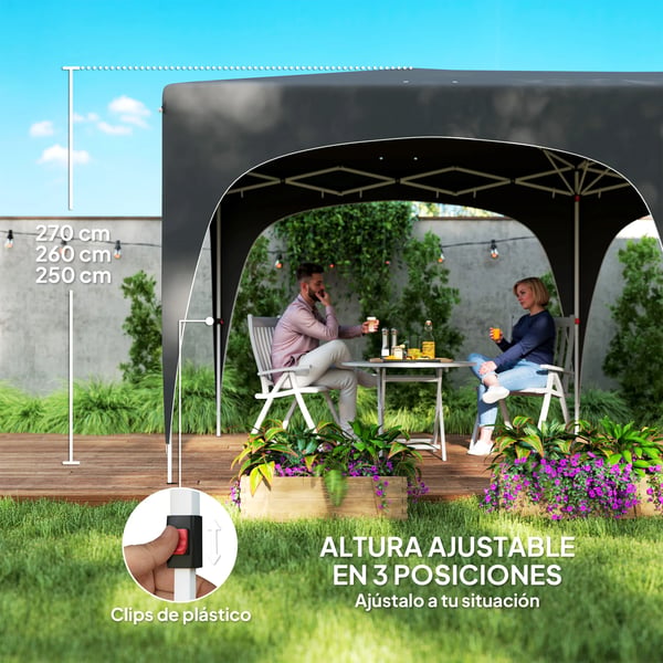 Gazebo Telt, 6,0 m x 3,0 m Dimensioner, UPF50 Stof, Justerbar Højde, 6 Sidevægge, 4 Vinduer