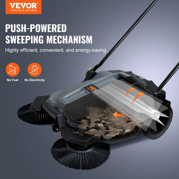 Gulvvasker, 5-gallon affaldsbeholder, ergonomisk håndtag,25.6 tommer
