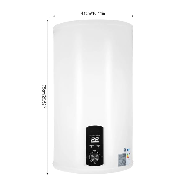 Varmtvandsbeholder, 70L kapacitet, elektrisk installation,HVID