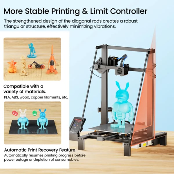 3D-printer, stort printområde, brugervenlig touchscreen,Længere LK5 Pro, EU