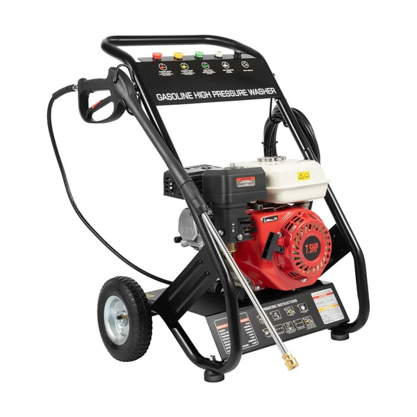 Benzin Højtryksrenser, 2200 PSI, 7,5 HK Motor,Rød