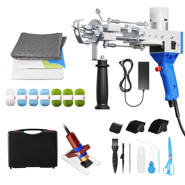 Tufting Gun, 2-i-1 Funktionalitet, Komplet Startkit,Blå