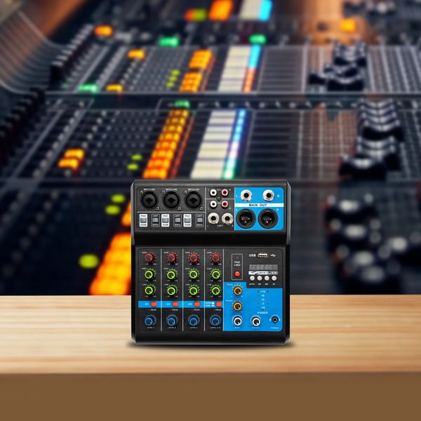 Ljudmixer, 5 kanaler, Bluetooth 5.0,svart