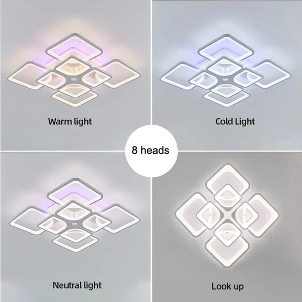 Loftlampe, RGB-belysning, APP-kontrol,APP med RC Dæmpbar, RGB 4+4